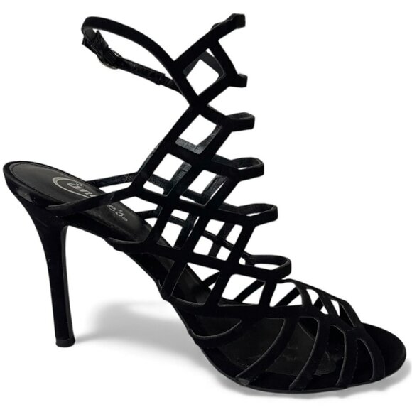 Candie's Shoes - Candies Black Strappy Cage Design High Heel Sandals Size 10